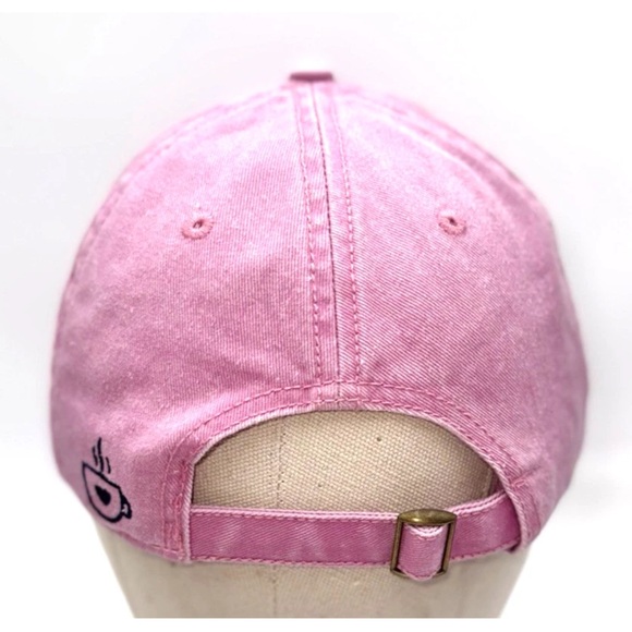 Hat Womens Coffee Pink Black Letter Design Baseball Hat Cap Adjustable Fit OSFA - Picture 3 of 7